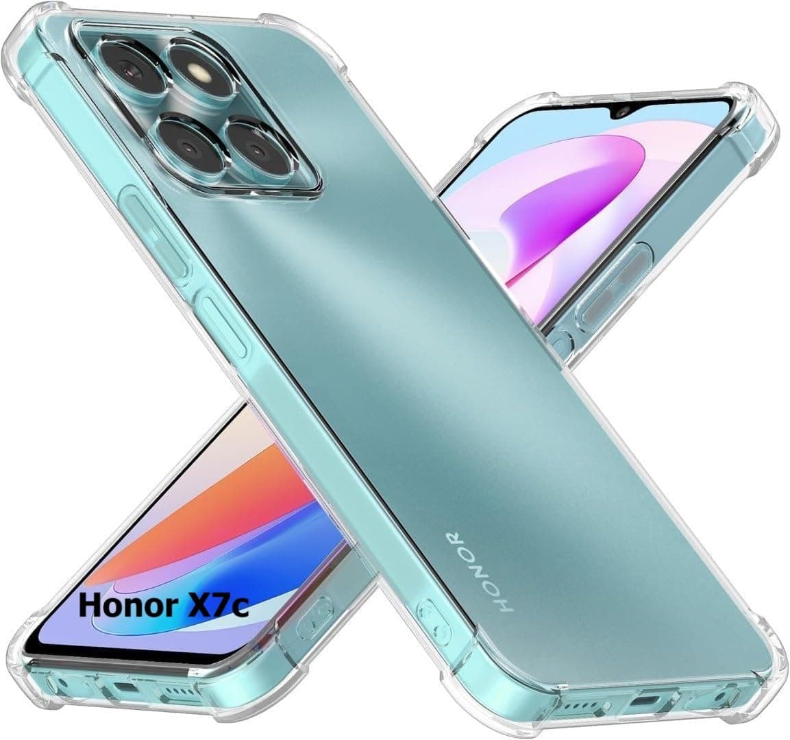 Zubitech Case for Honor X7c Soft Silicone TPU Case, Lightweight Protective Cover Smooth Finish Camera Protective Shock Absorbant Stylish Case for Compatible with Honor X7c (Clear)
