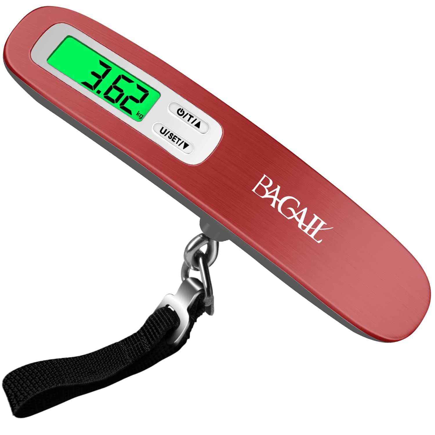 Digital Luggage Scale, 110lbs Hanging Baggage Scale with Backlit LCD Display, Portable Suitcase Weighing Scale, Travel Luggage Weight Scale with Hook, Strong Straps for Travelers