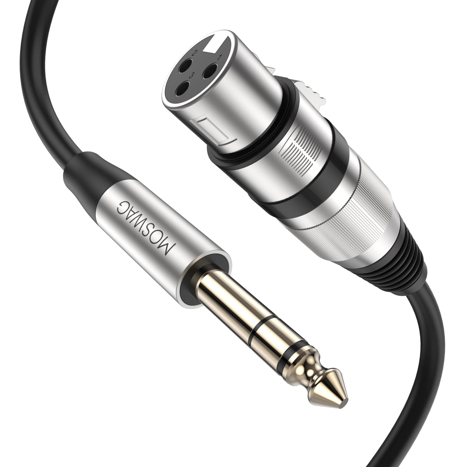 MOSWAG 6.35mm TRS to XLR Female Cable, 1/4 Inch Jack Balanced to XLR Microphone Cable for Speaker, Microphone Amplifier, Audio Sound Consoles, Mixer, Dynamic(6.6FT)