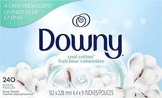 Downy Fabric Softener Sheet Cool Cotton Refreshing Scent, Anti-Static, For Dryers, Fluffy Finisher, Dryer, Flexible Sheet, 240 Sheets, Large Capacity