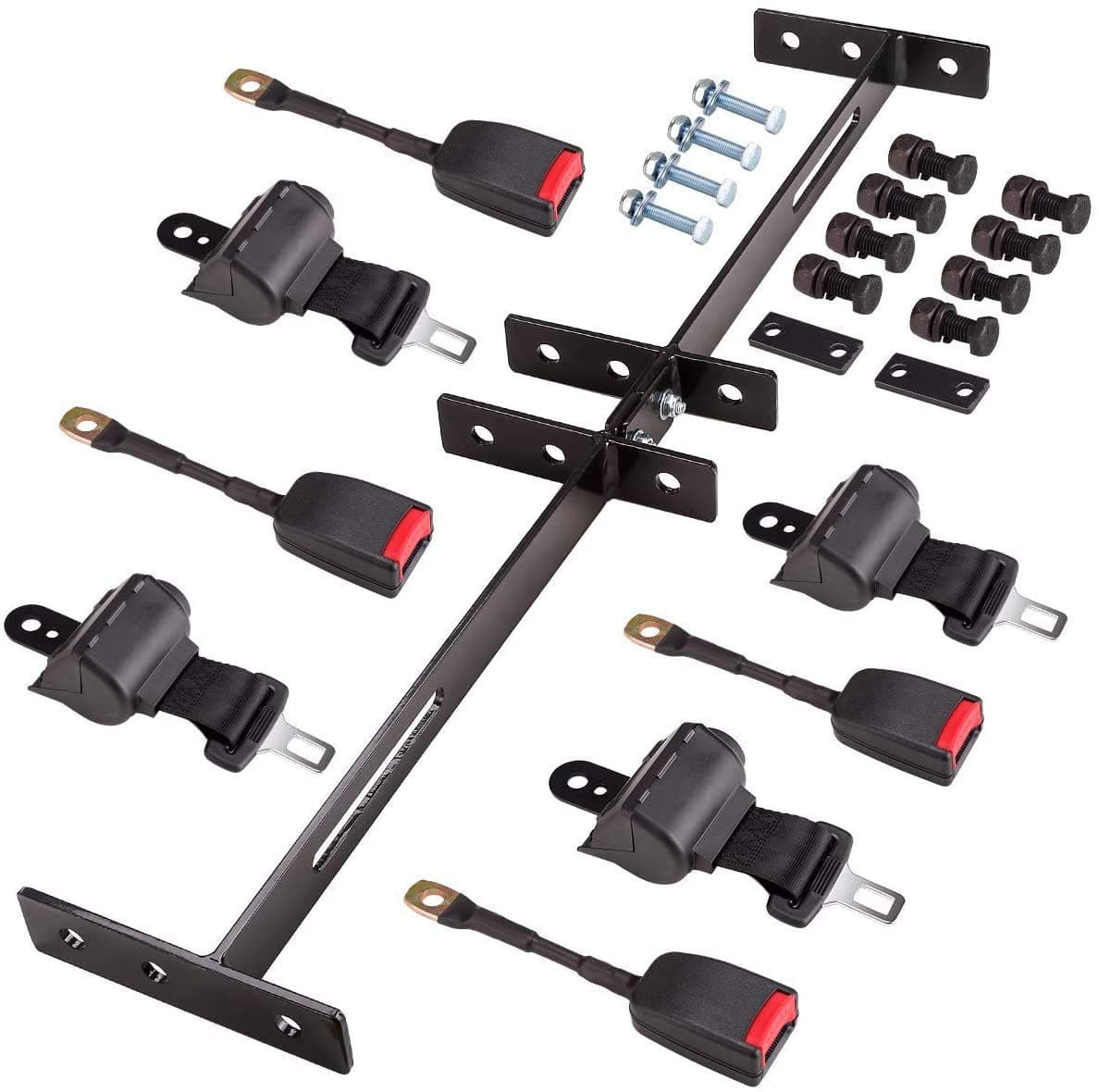 Universal Set of 4 Retractable Straps with Bracket to Keep You Inside Your Golf Cart