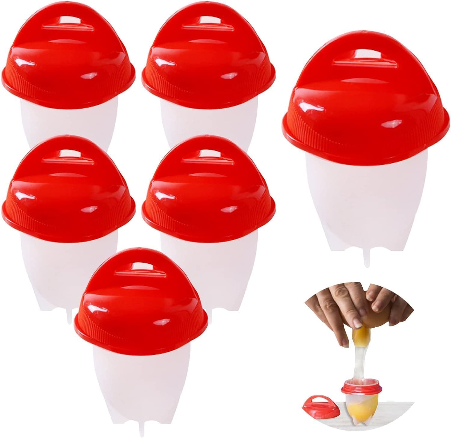 6 Pcs Egg Cooker, Silicone Non-stick Egg Boiler, No Shell Egg Cook Cups, Fast Poaching Egg for Breakfast