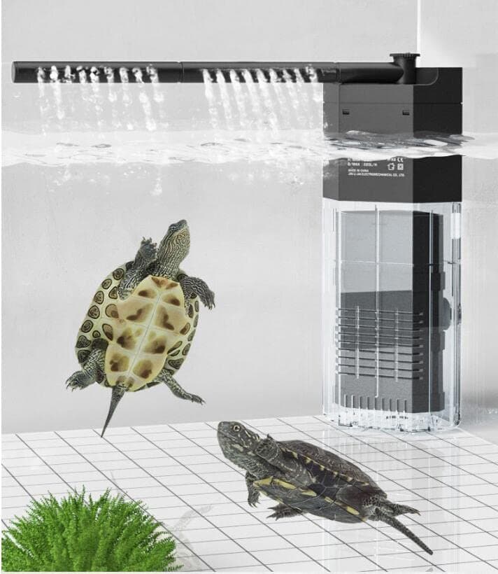 LONDAFISH Quiet Multi-Function Built-in Fish Tank Aquarium 3-Stage Filter with Water Pump，Mute Turtle Filter Water Submersible Filter For Turtle Tank Aquarium Filtration