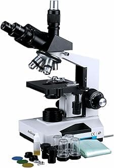 AmScope 40X-2000X LED Trinocular Biological Compound Microscope, White, T490B-LED