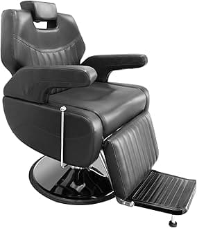 Barber Chair Professional Men Salon for Hair Stylist, Hair Cutting, with Heavy-Duty Hydraulic-Pump Tattoo Chair Barber Shop Furniture (Black2)