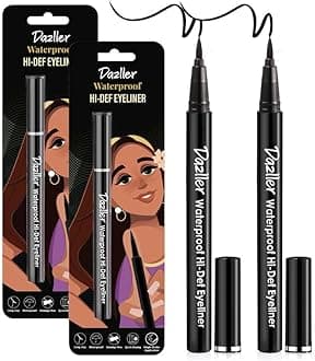 Hi-Def Eyeliner duo|Velvet Matte|Water-Resistant|Smudge-Proof|Long Stay|Single Stroke|Precise Application|Black+Black|2.2g, Gel