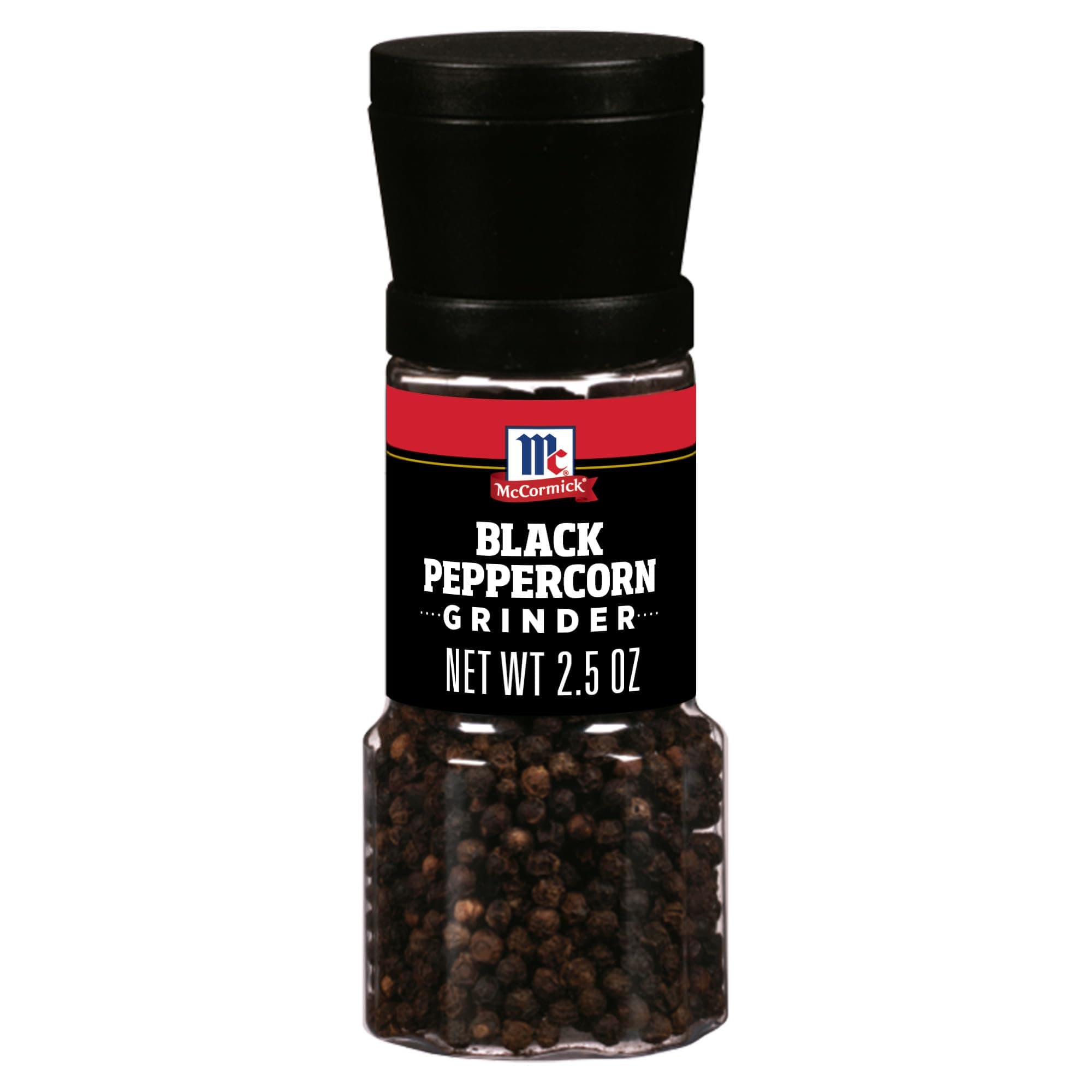 McCormick Black Peppercorn Grinder, For Freshly Ground Pepper While Cooking & Tableside, 2.5 oz