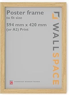 A2 Oak frame - Wall Space Wooden Poster 59.4 x 42 cm - Large Picture Made from Solid Wood 594 x 420mm