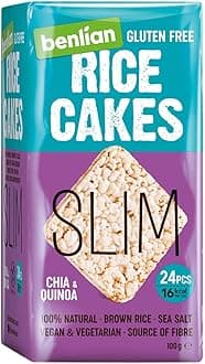 Benlian Slim Brown Rice Cakes, Chia & Quinoa Flavor, 100g | Gluten-Free | High Fiber | Vegan-Friendly | No Artificial Additives