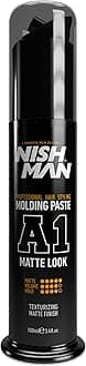Nishman Hair Styling Molding Paste Airless Wax A1 Matte Look 100 ml | Texturizing Hair Wax | Matte Finish | Strong Hold