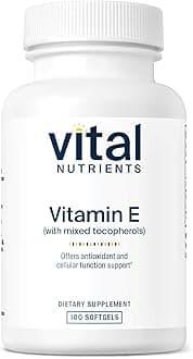 Vital Nutrients Vitamin E with Mixed Tocopherols - Potent Antioxidant Vitamin E Supplements to Support Cardiovascular Health* - Gluten and Dairy Free - Non-GMO - 100 Softgels