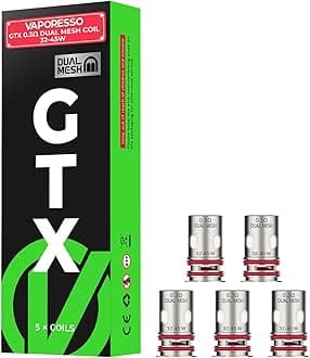 VAPORESSO GTX Coils 0.3 Ohm [Pack of 5] - Mesh Build Sub Ohm, Enhanced Flavour and Vapour, Replacement Coil for LuxeXR/LuxeXRMax/LuxeXPro/LuxeX2/ArmourG/ArmourGS Kit, No Nicotine