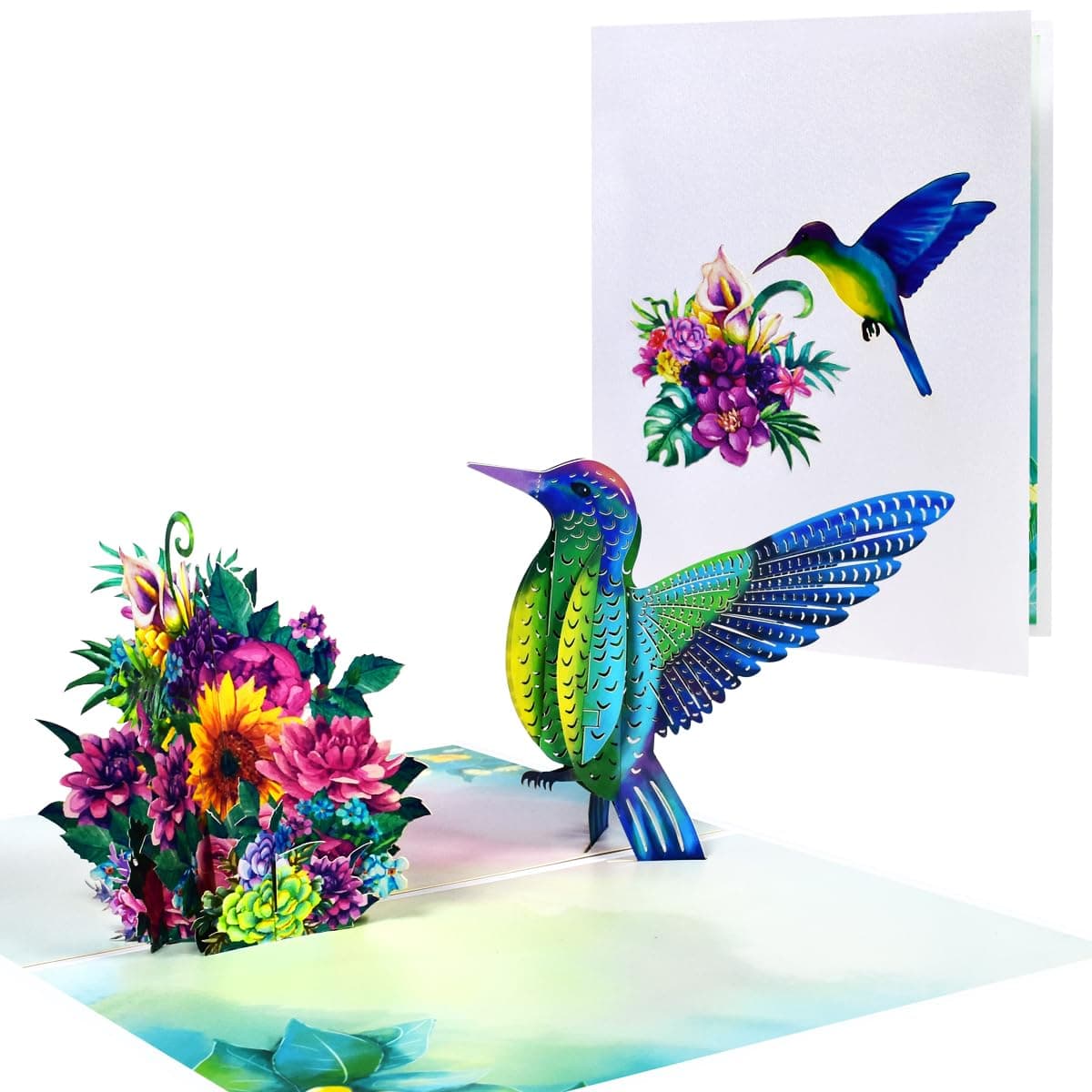3D Hummingbird Pop Up Cards - Happy Birthday, Father's Day, Anniversary, Valentine's, Thank You