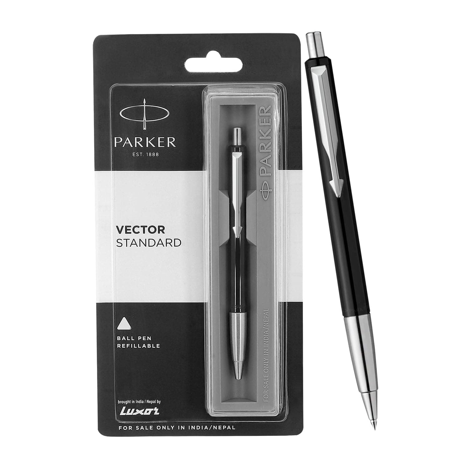 Vector Standard Chrome Trim Ball Pen (Ink - Blue)