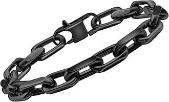VNOX Link Chain Bracelets for Men - Cool Mens Bracelets Diamond-Cut Paperclip Solid Chain Bracelet Chunky Stainless Steel Jewelry Trendy Gifts