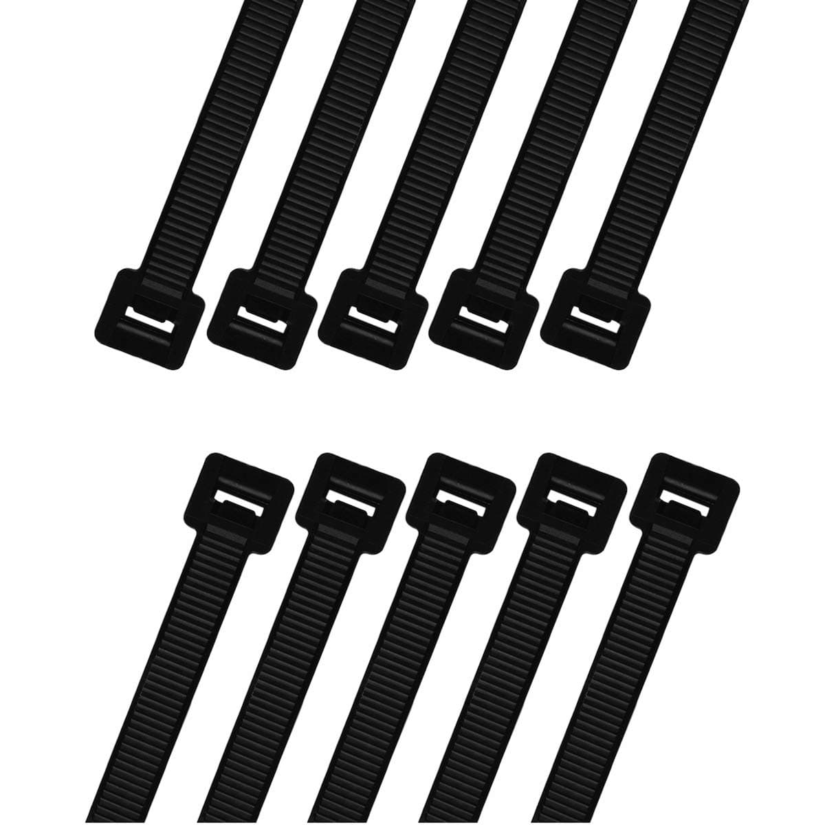 intervisioHeavy Duty 59 Inch Cable Zip Ties, Strong Extra Large Zip Tie Set, Indoor and Outdoor, Reliable Long Cord Tie Wraps, 0.36 Inch Wide, Industrial Wire Straps, UV Resistant, Black, 10 pieces