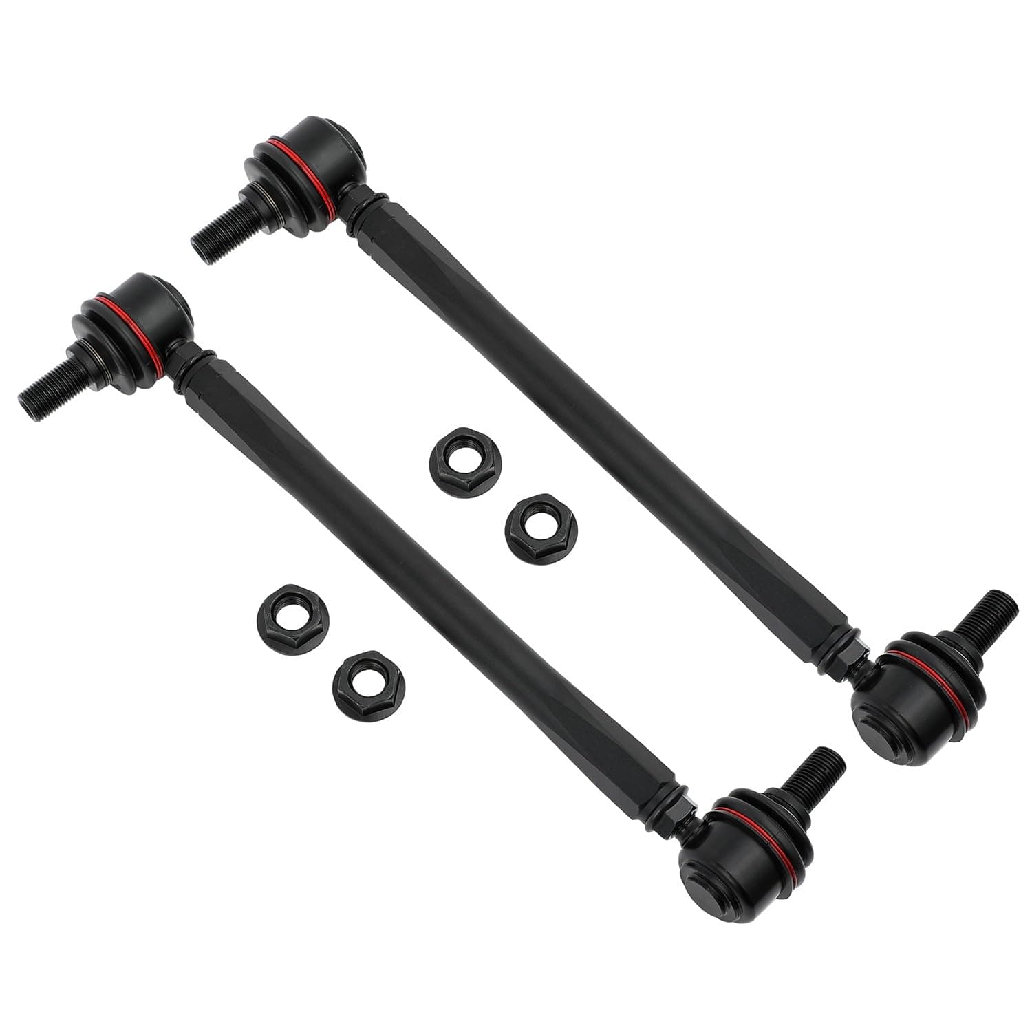 Adjustable Front Stabilizer Sway Bar End Links Kits 255MM-295MM (Overall length bolt to bolt), Ball joint stud size 12mm, Aluminum Sway Bar