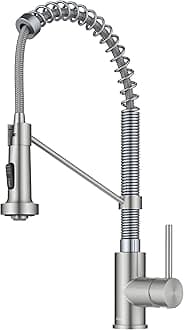 KPF-1610SSCH Bolden 18-Inch Commercial Kitchen Faucet with Dual Function Pull-Down Sprayhead in All-Brite Finish, Stainless Steel/Chrome, 18 Inch