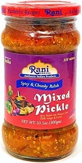 Rani Mixed Vegetable Pickle (Achar, Spicy Indian Relish) 10.5oz (300g) Glass Jar ~ Vegan | Gluten Free | Non-GMO | No Colors | Popular Indian Condiment, Indian Origin