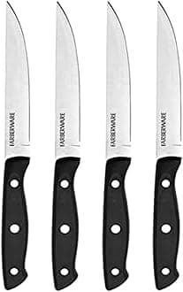 Triple Riveted Steak Knife Set, 4 Piece, Black