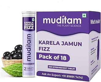 Muditam Ayurveda Karela Jamun Fizz-360 Tablets | Ideal For 6 Months (Karela Jamun Juice) | Helps in High Sugar Condition | Promotes Healthy Glucose Levels | Boosts Digestive Health
