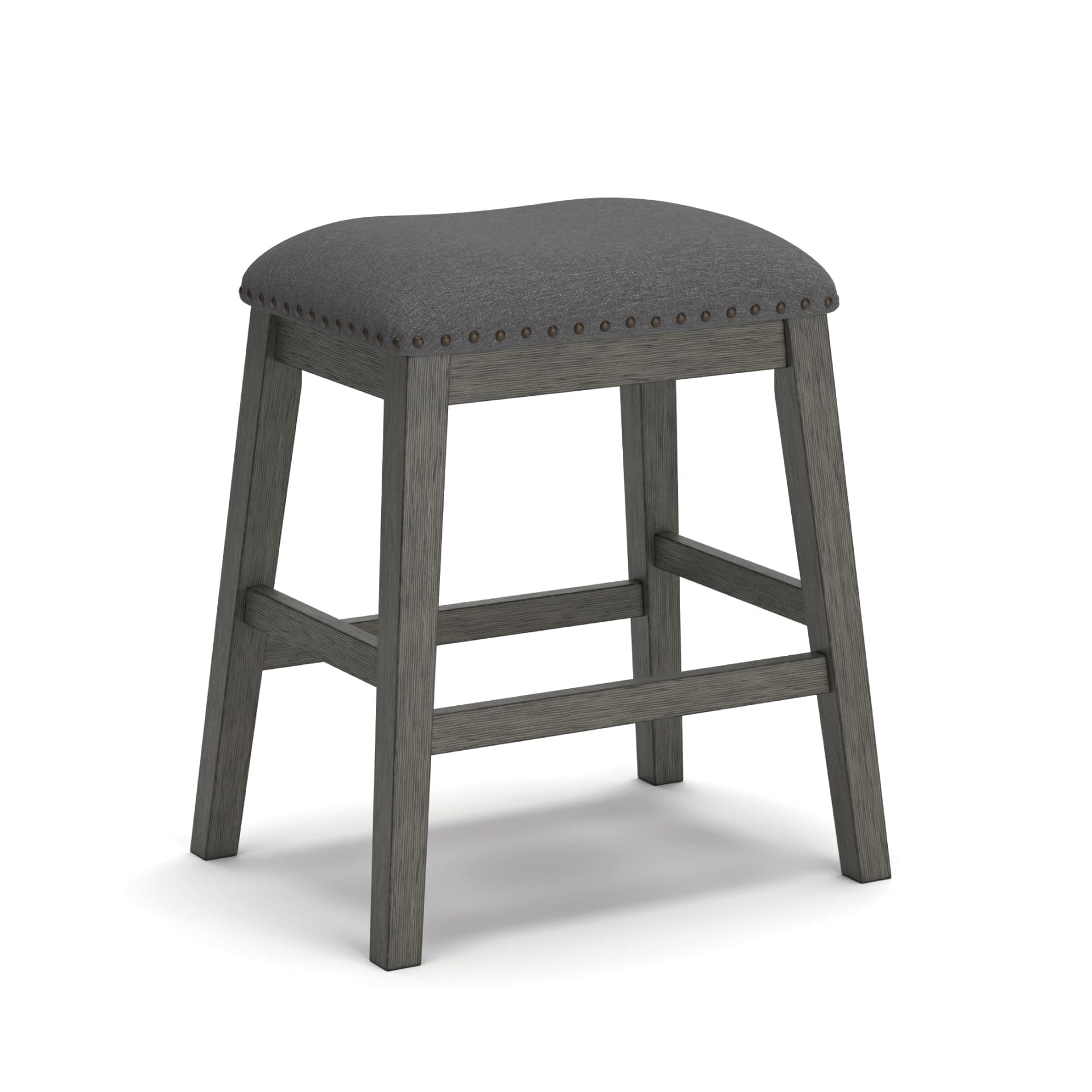 Signature Design by Ashley Caitbrook Rustic 24.4" Counter Height Upholstered Barstool, 2 Count, Gray