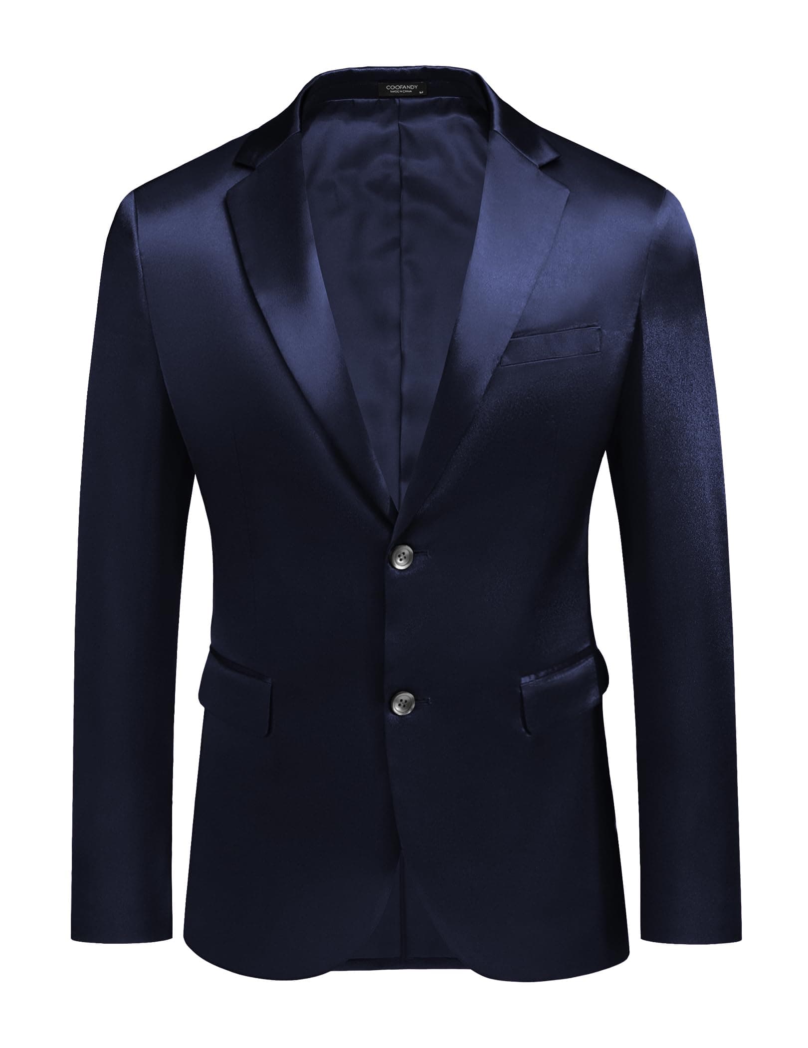 COOFANDY Men's Satin Blazer Notched Lapel Two Button Suit Jacket Fashion Tuxedo Jackets for Wedding Prom Party Dinner