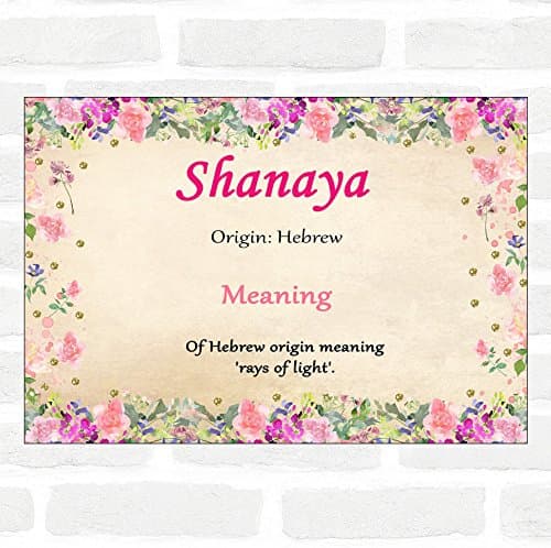 Shanaya Name Meaning Floral Certificate