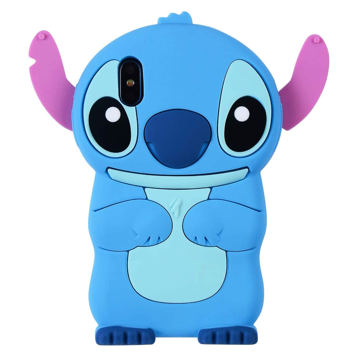 Qerrassa Blue Stit Classic Silicone Case for iPhone X/XS, Cute Animal Cartoon Cover Kids Girls Fun Soft Cases Cool Funny Design Fashion Stylish Kawaii Unique Case for iPhone X/XS
