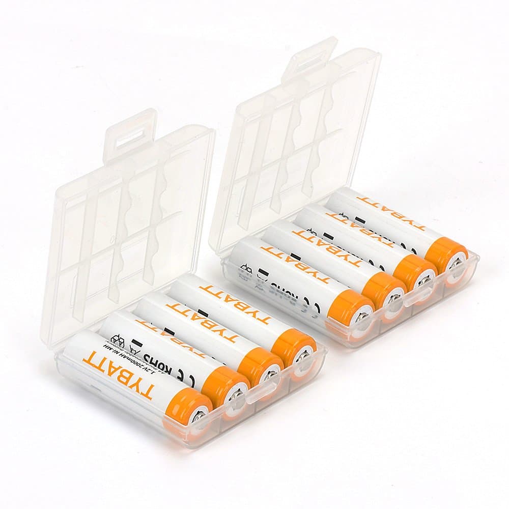 POWERGIANT [8-Pack] AA Rechargeable Batteries 2000mAh with 2 Storage Cases, High Performance Pre-Charged NiMh Batteries for Solar Lights Toys Remote Controls