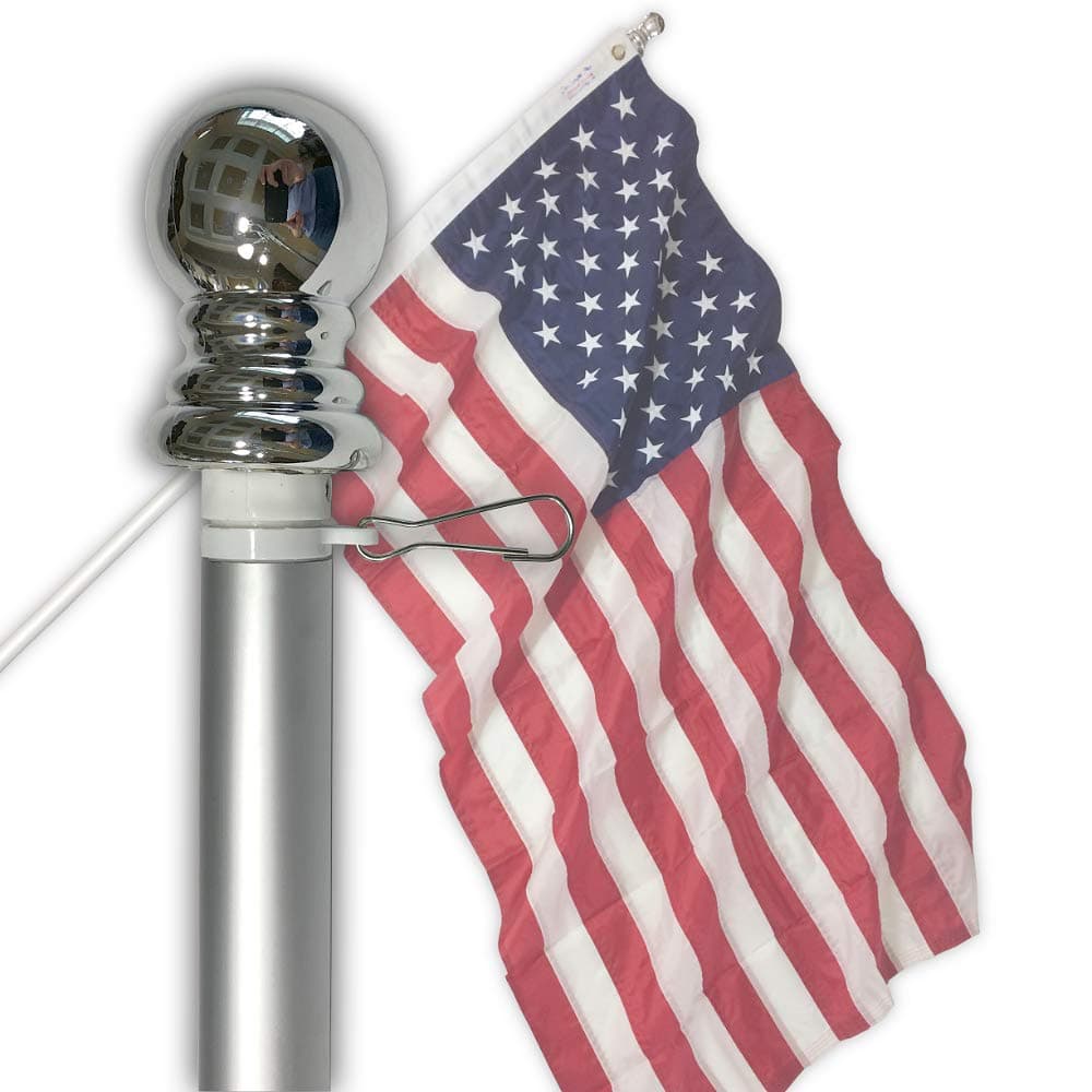 Silver No Tangle flag pole