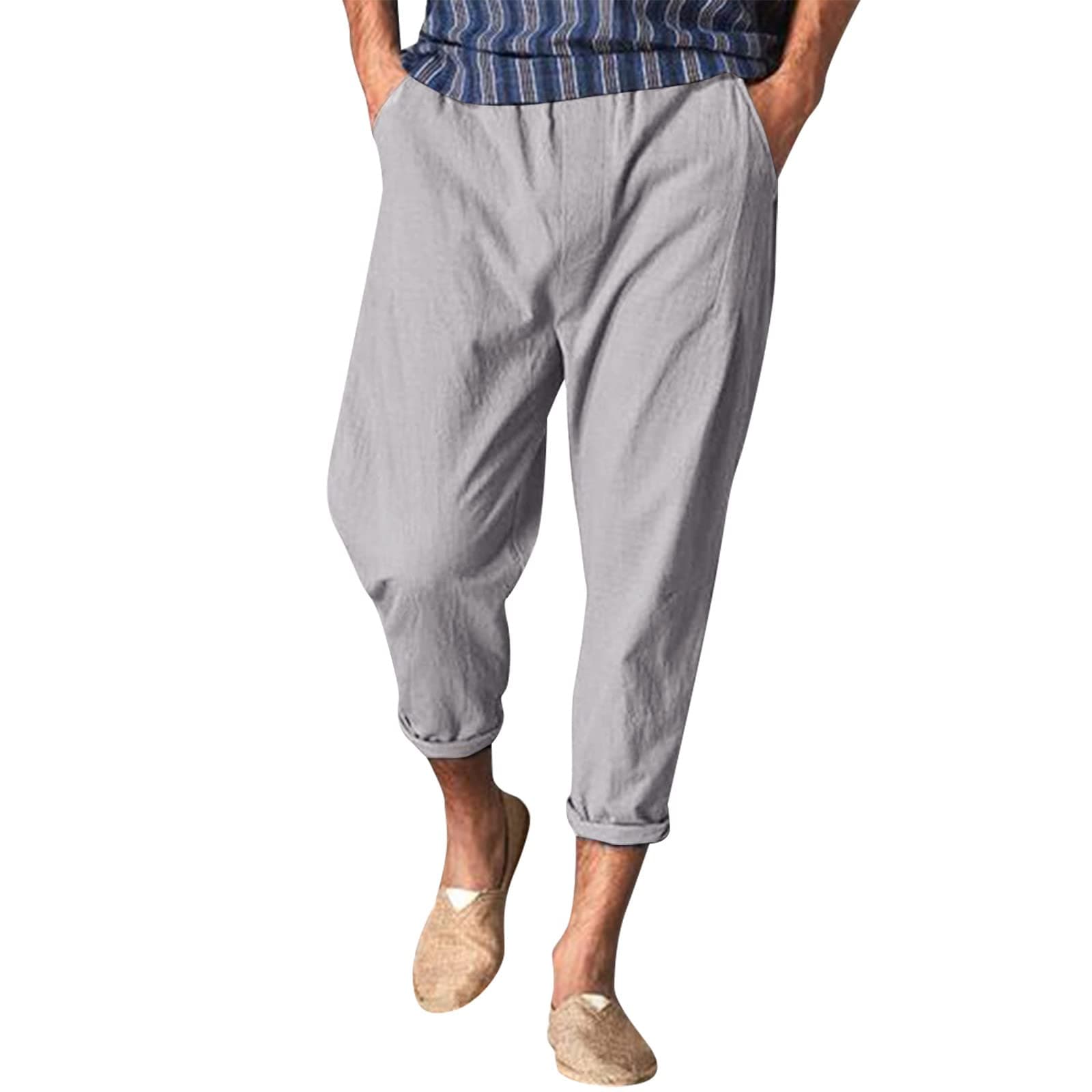 Cargo Work Trousers Men Cargo Work Pants with Pockets Mens Cargo Shorts 36 Waist Jogging Bottom with Zip Pockets Casual Button Fly Bottom Elastic Waist Drawstring Outdoor Pants with Pockets