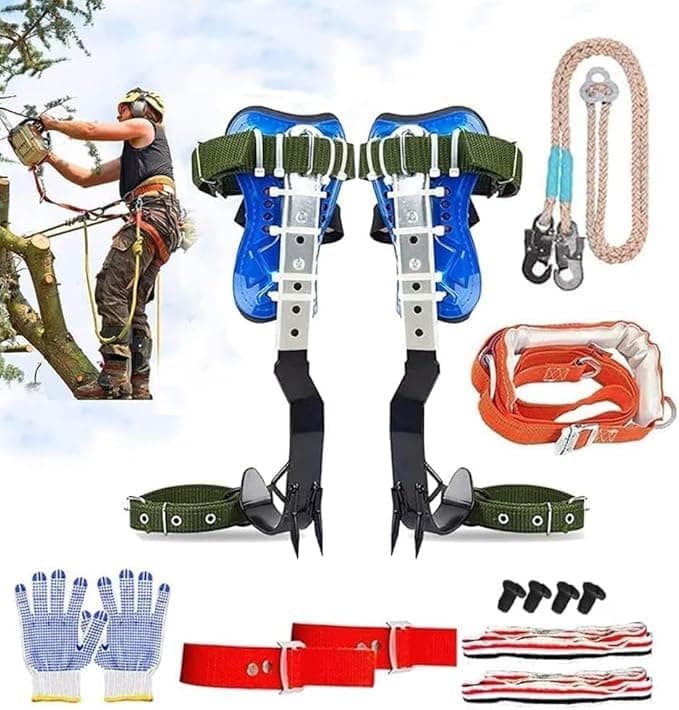 Tree Climbing Spikes Set, Adjustable Tree Climbing Gear Tree Climbing Tool with Non-Slip Pedal for Picking Fruit, Indoor and Outdoor Sports