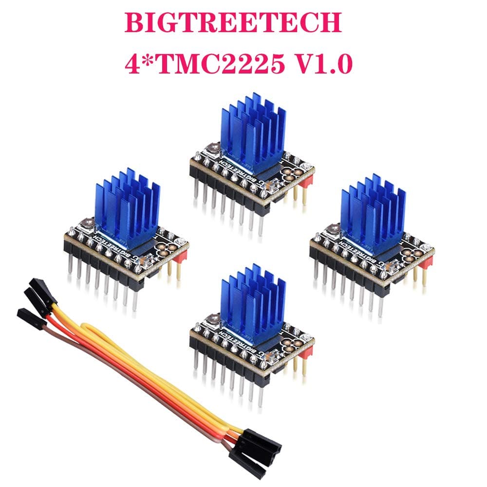PoPprint 4pcs TMC2225 V1.0 Stepper Motor Driver UART StepStick Mute Upgreat from TMC2208 VS TMC2208 2209 for 3D Printer SKR V1.3 MINI E3 Control Board