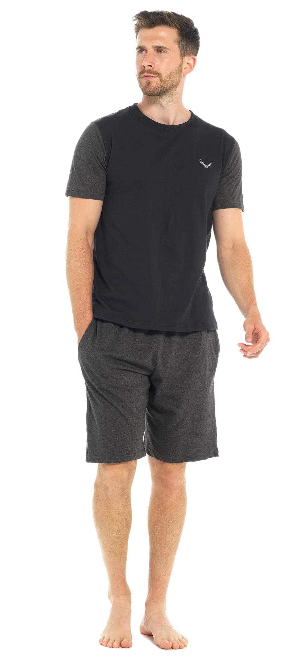 Mens Pyjamas Short Sets With Contrast Sleeves