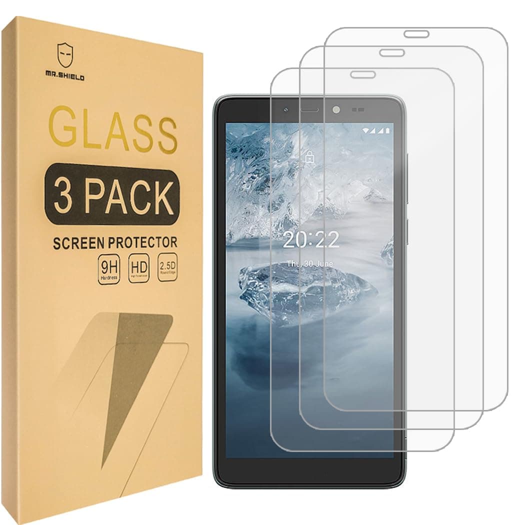 Mr.Shield Designed For Nokia C2 2E / Nokia C2 2nd Edition [Tempered Glass] [3-Pack] [Japan Glass with 9H Hardness] Screen Protector