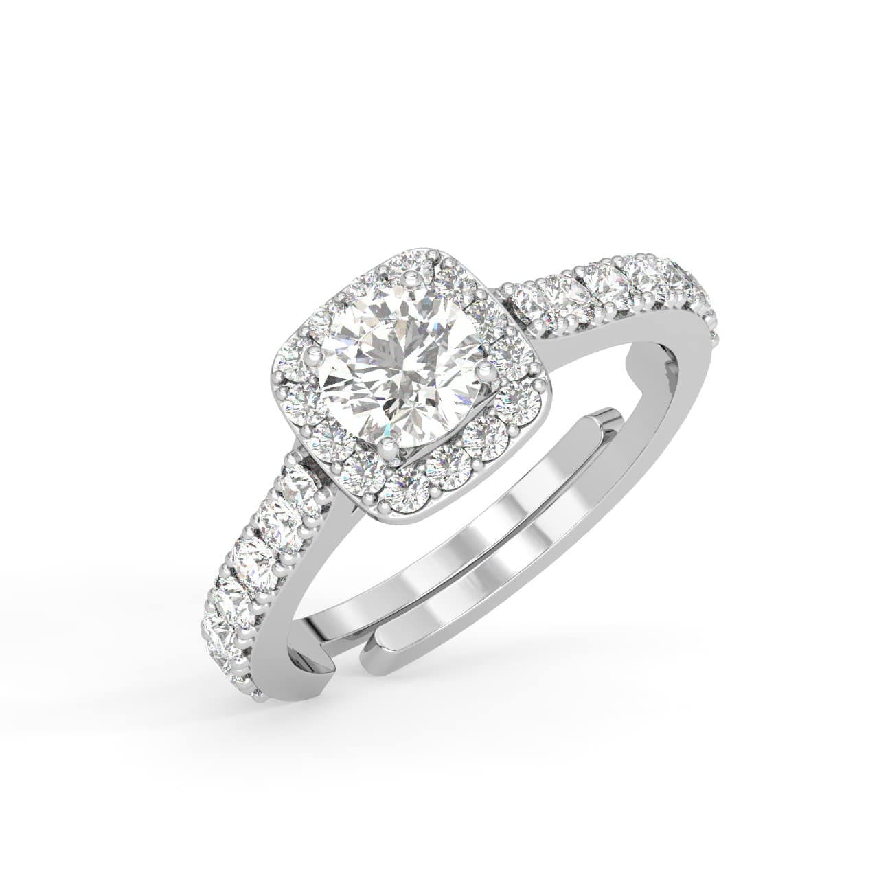 ClaraPure 925 Sterling Silver Classic Solitaire Finger Ring with Adjustable Band | Gift for Women Girls Wife Girlfriend | Multiple Design Options