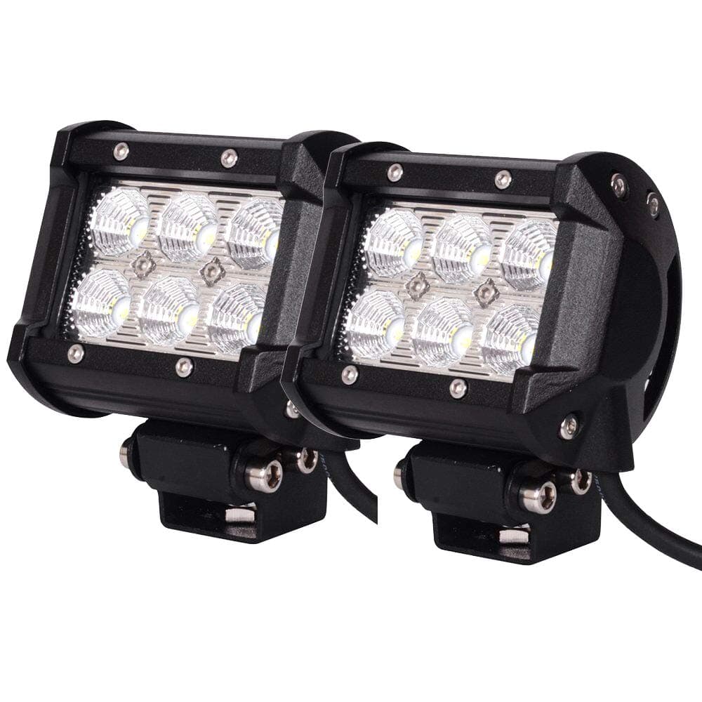 12volt Led Work Lights,Led Lights Led Lights Bar Led Flood Lights Flush Mount Brackets for Trucks for Off-Road 4x4, ATV, SUV, UTV,Boat -Waterproof (18W)