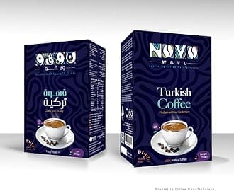 NOVO Wavo Premium Turkish Coffee, Gourmet, Arabica Beans, Roasted Ground, Rich Aroma, Fresh, Medium to Heavy-bodied, Finely Ground, Roast With Cardamom, Original Taste (8.8 OZ / 250 Gr)
