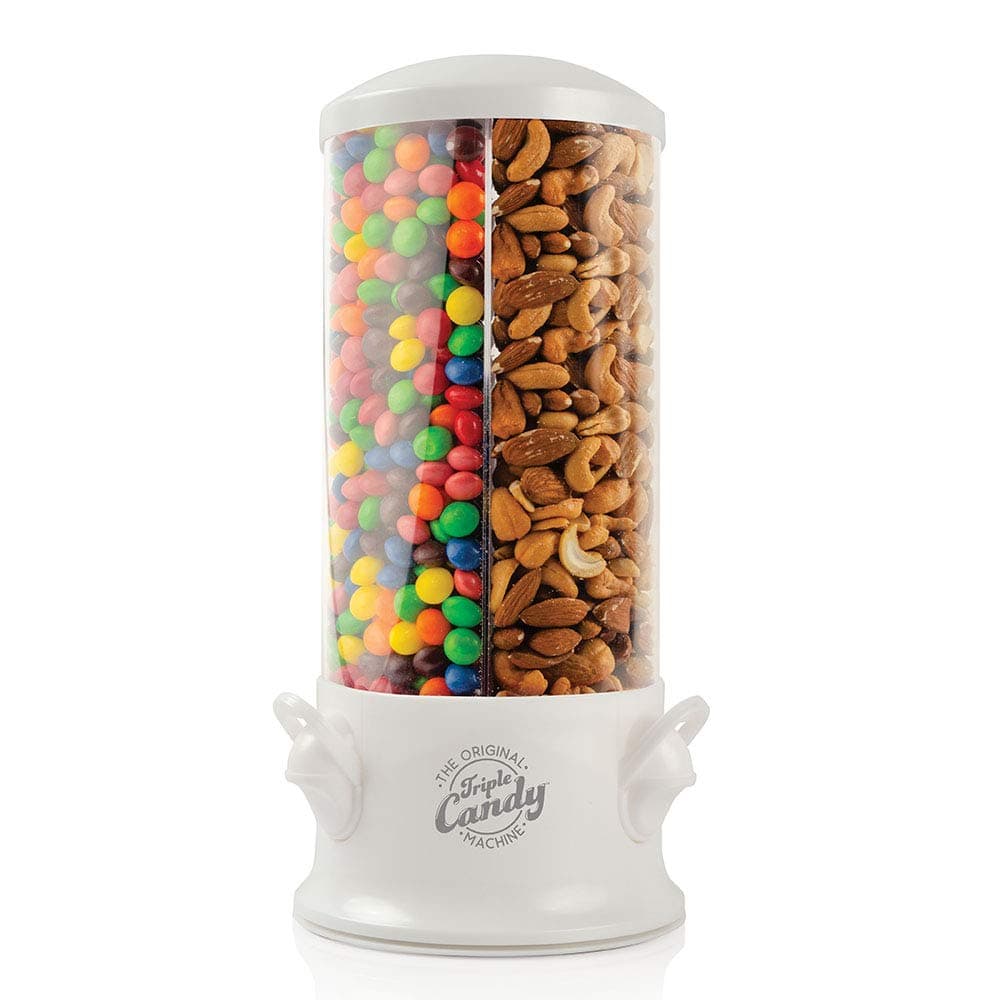 Handy Gourmet Original Triple Candy Machine-Fun Candy & Nut Dispenser-New & Improved (Pearl White), Standard (JB8450PWHI)