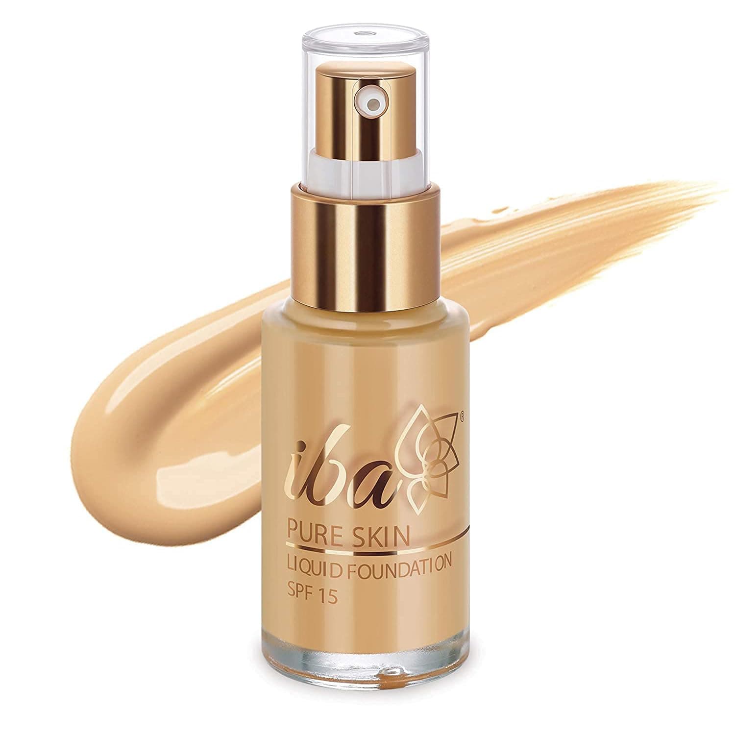 Pure Skin Liquid Foundation - Sun Beige, 30ml | Full Coverage | Long Lasting | Lightweight | Oil Free Dewy Finish | SPF 15 | Halal Certified & Vegan Makeup
