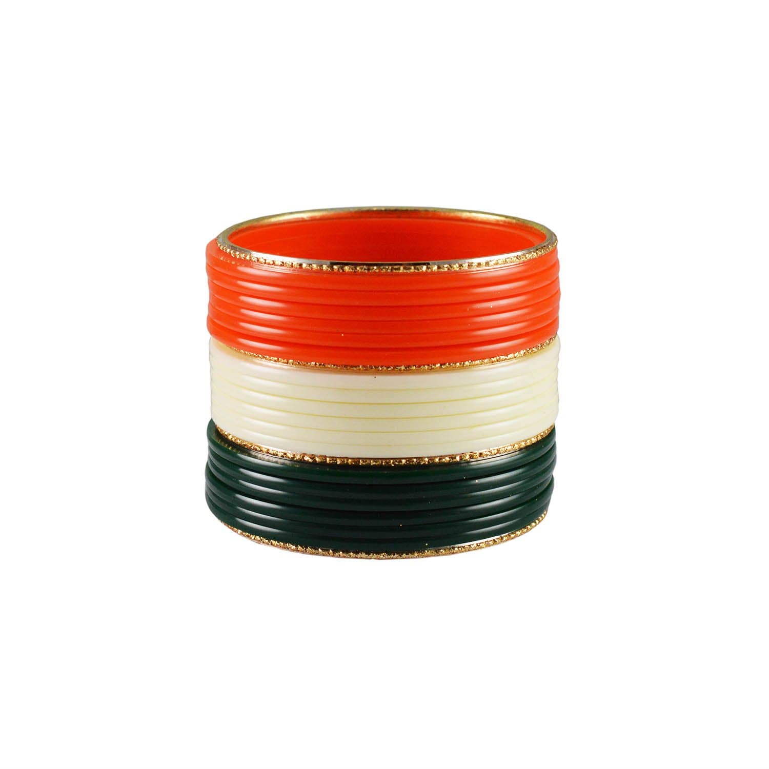 Designer Multi Plain Acrylic-Brass Tiranga Bangle from Vidhya Kangan Store