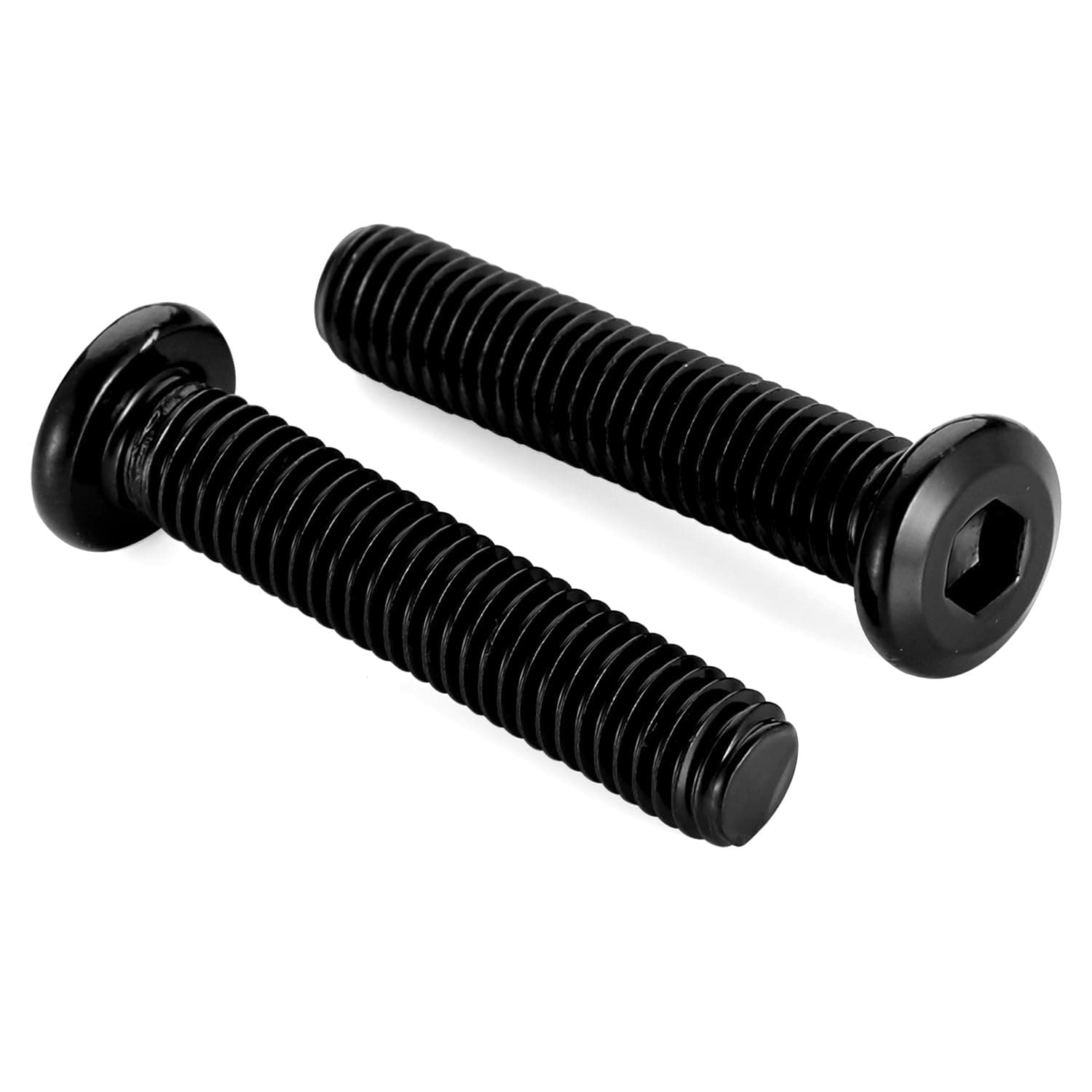 M6 x 35mm Socket Cap Allen Bolts, Flat Round Head Socket Cap Screws, Furniture Screws, Carbon Steel, Full Thread, Black Oxide Finish, 25 PCS