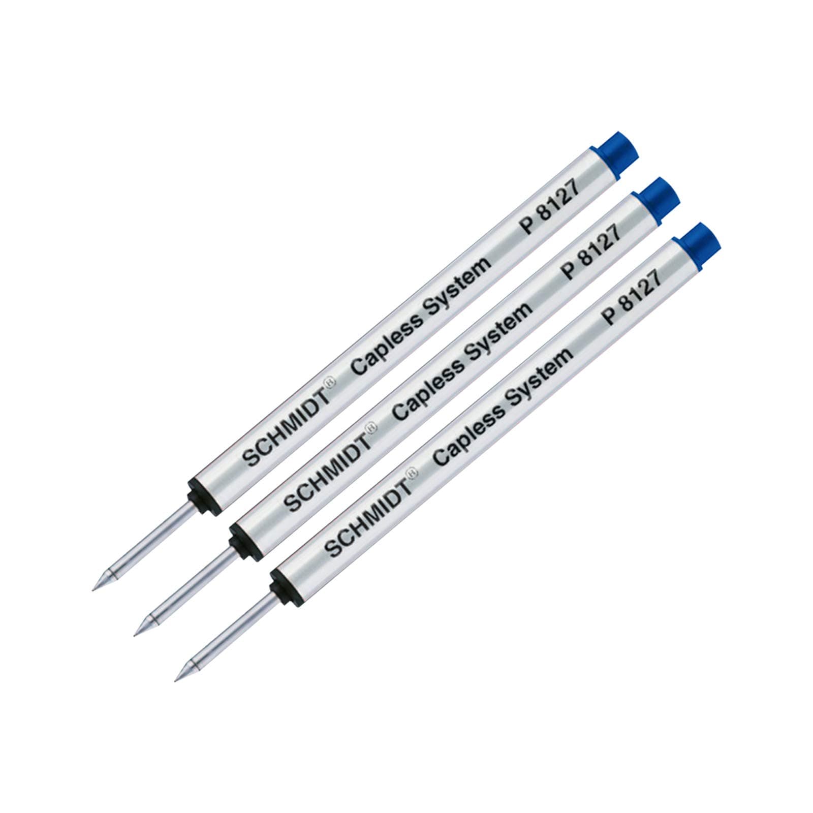 3 Pack - Schmidt P8127 Short Capless Rollerball - Blue Ink