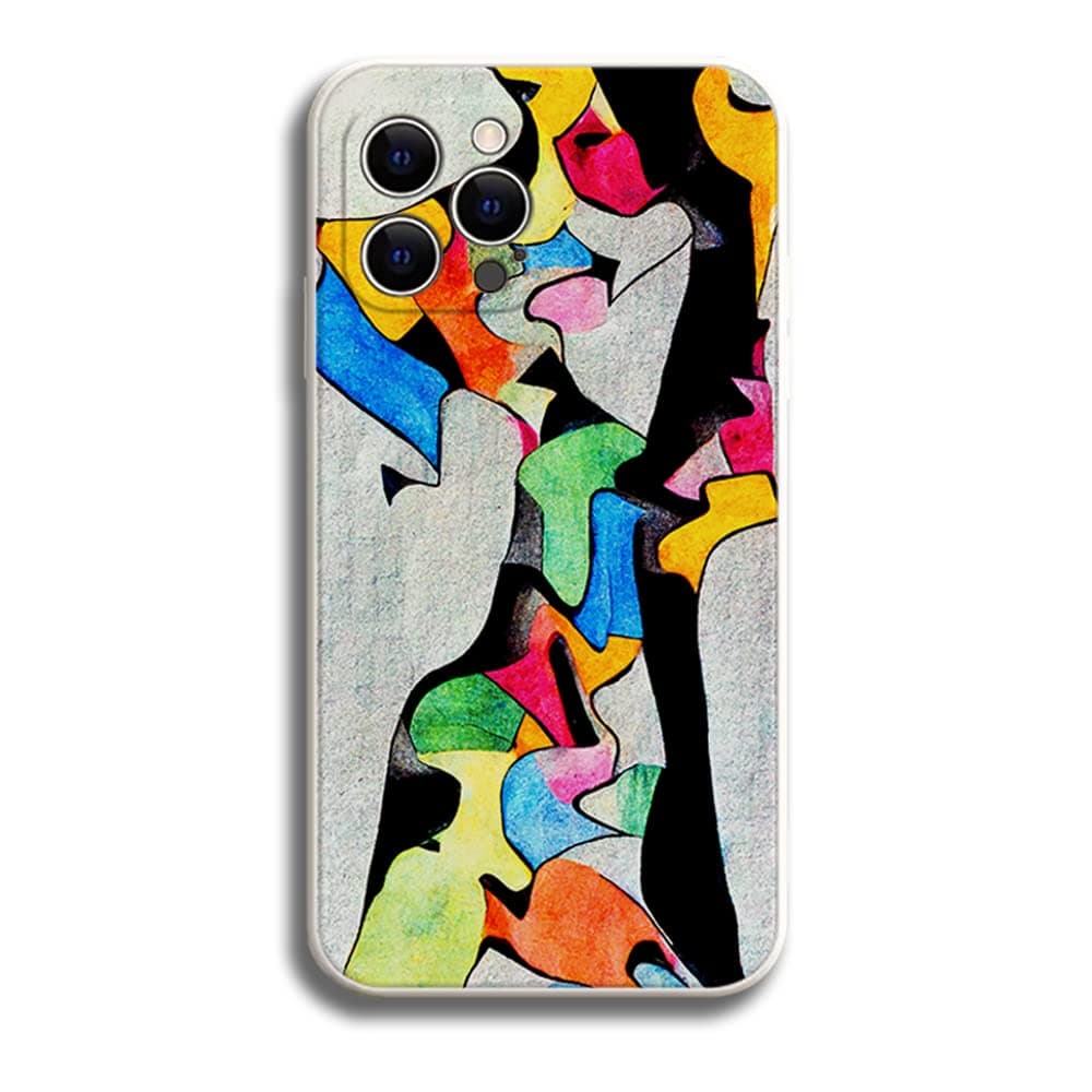 Compatible with iPhone 13 Pro Max Case,Colorful Aesthetic Abstract Graffiti Mordern Art Cases for Women Girls,Pattern Design Shockproof Anti-Scratch Soft Silicone Case for Apple iPhone 13 Pro Max