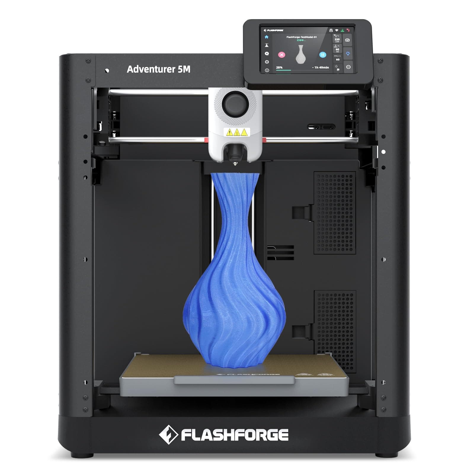 Flashforge Adventurer 5M 3D Printer with Flawless First Layer, Auto Leveling and Quick Release Nozzle,Max Speed 600mm/s,CoXY All-metal Structure,Build Volume:220 * 220 * 220mm,Support PLA/TPU/PETG
