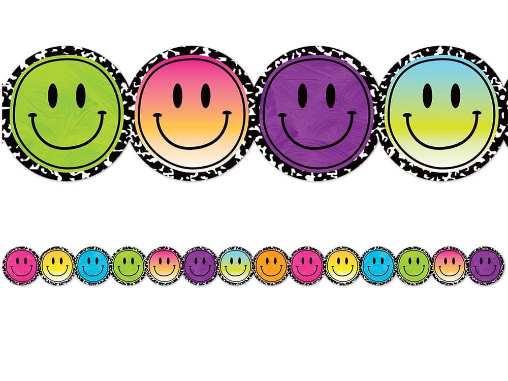 Brights 4Ever Smiley Faces Die-Cut Border Trim (TCR6929)