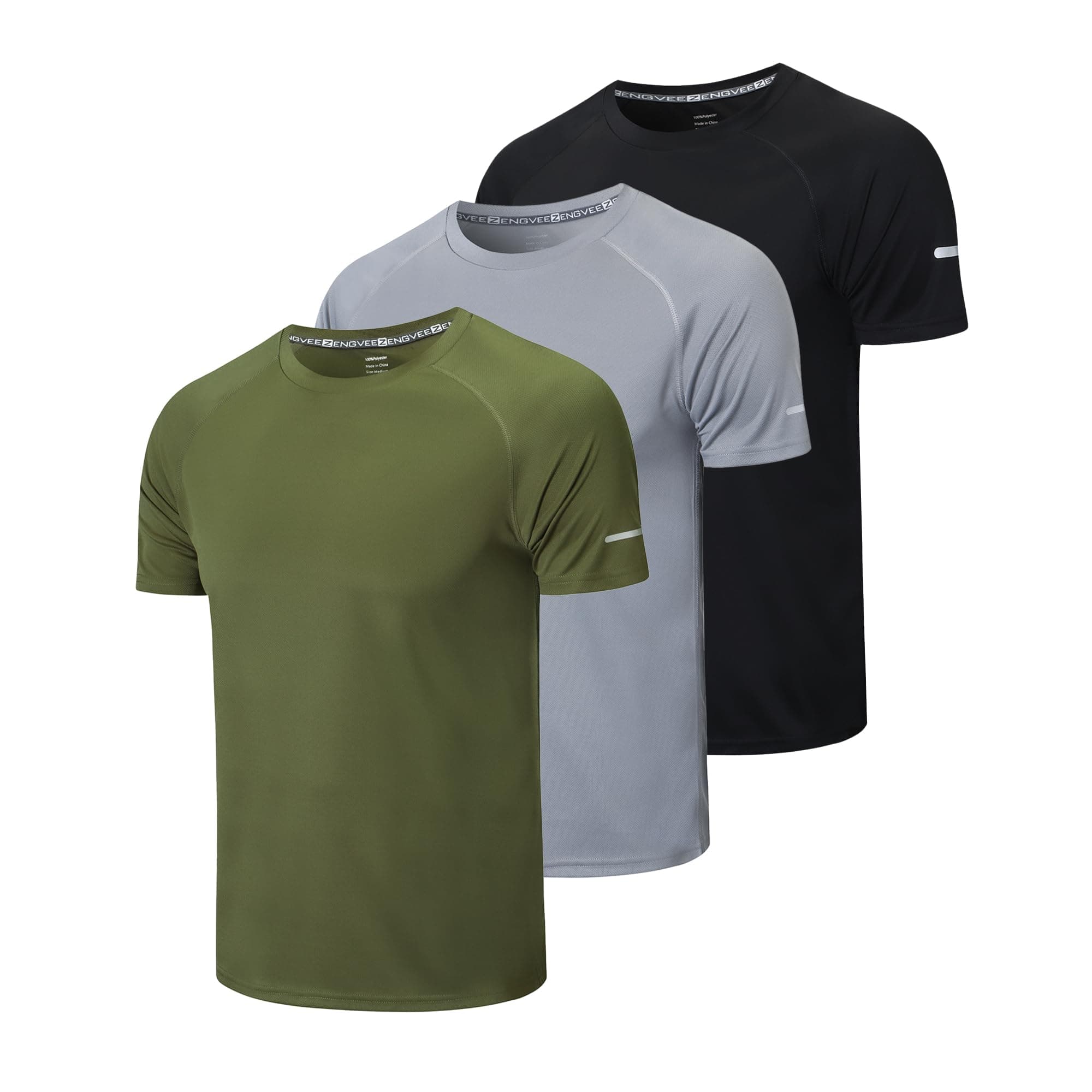 1/3 Pack Mens T-Shirts Quick Dry Short Sleeve Tops Adult Moisture Wicking Active Athletic Running Work Shirts