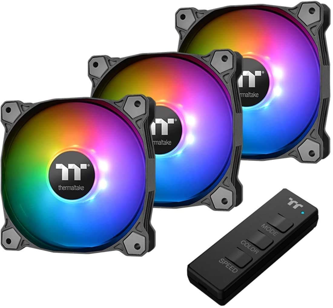 Thermaltake Pure 12 5V Motherboard Sync/Analog Controller TT Edition ARGB LEDs 120mm PWM Case/Radiator Fan (3 Pack) CL-F079-PL12SW-A