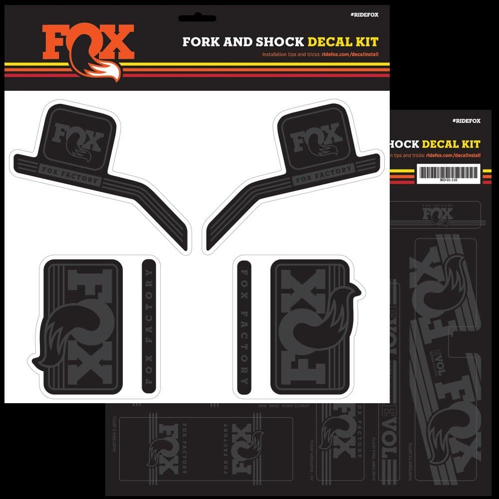 Fox Racing Mountain Fork 2016 Heritage Decal Sticker Set Stealth Black